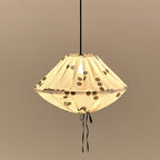 Lamp Shade Yumi Fabric Black / Ø 50 x H 30 cm - Linen - NOBODINOZ | Black / Polka Dots - View 2