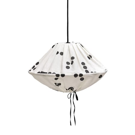 Lamp Shade Yumi Fabric Black / Ø 50 x H 30 cm - Linen - NOBODINOZ | Black / Polka Dots - View 1