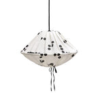 Lamp Shade Yumi Fabric Black / Ø 50 x H 30 cm - Linen - NOBODINOZ | Black / Polka Dots - View 1