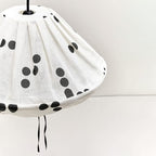 Lamp Shade Yumi Fabric Black / Ø 50 x H 30 cm - Linen - NOBODINOZ | Black / Polka Dots - View 3