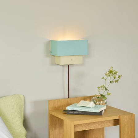 Plug-In Wall Light Arte / Dimmer - HÜBSCH | Blue & Sand - Cable : Fabric Red - View 3