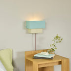 Plug-In Wall Light Arte / Dimmer - HÜBSCH | Blue & Sand - Cable : Fabric Red - View 3