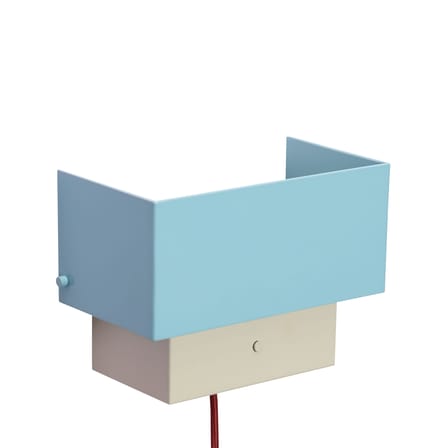 Plug-In Wall Light Arte / Dimmer - HÜBSCH | Blue & Sand - Cable : Fabric Red - View 2