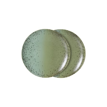 Set of 2 Plates 70s ceramics / Ø 27,5 cm - HK LIVING | Green - View 1