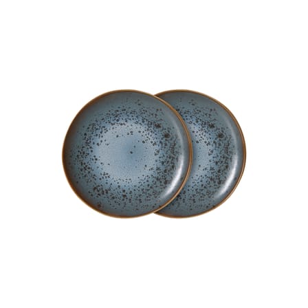 Set of 2 Dessert Plates 70s ceramics / Ø 22 cm - HK LIVING | Blue - View 1