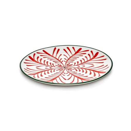 Set of 4 Dessert Plates Bazaar/ Ø 21 cm - Serax | Pattern : Red / Trim Green - View 2