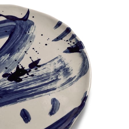 Set of 4 Dessert Plates Sophia / Ø 22 cm - Hand-Painted - Serax | Beige - Blue - View 4