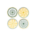 Set of 4 Plates Bazaar / Ø 26,5 cm - Serax | Pattern : Yellow & Green / Trim Yellow & Green - View 1