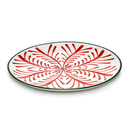 Set of 4 Plates Bazaar / Ø 26,5 cm - Serax | Pattern : Red / Trim Green - View 2