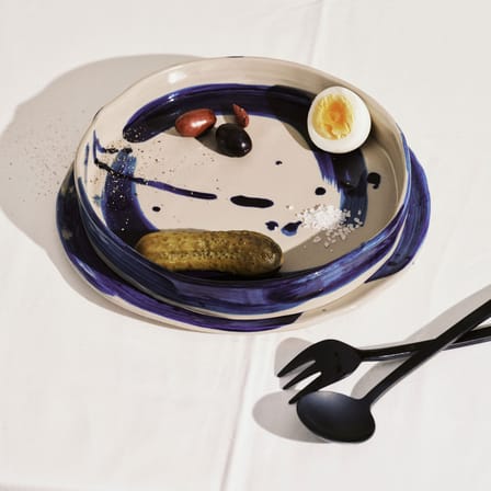 Set of 2 Soup Plates Sophia / Ø 19 cm - Hand-Painted - Serax | Beige - Blue - View 3
