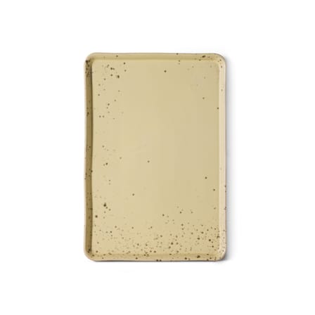 Serving Plate 70s ceramics / Tray - 22,5 x 33 cm - HK LIVING | Yellow-Beige Speckled - View 2