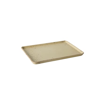 Serving Plate 70s ceramics / Tray - 22,5 x 33 cm - HK LIVING | Yellow-Beige Speckled - View 1