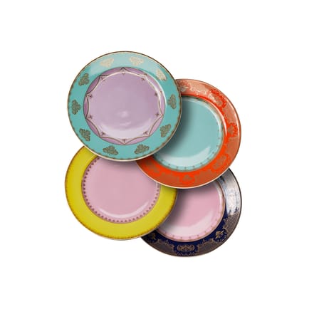 Set of 4 Plates Grandpa / Ø 27 cm - Pols Potten - POLSPOTTEN | Multicolor / Gold details - View 1