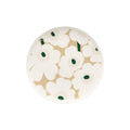 Plate Unikko Ceramic Beige / Ø 25 cm - Marimekko | Beige - White - Dark Green - View 1