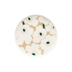 Plate Unikko Ceramic Beige / Ø 25 cm - Marimekko | Beige - White - Dark Green - View 1