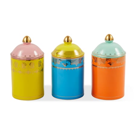 Box Grandpa Medium Ceramic Blue / Ø 11 x H20 cm - POLSPOTTEN | Blue / Gold details - View 4
