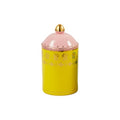 Box Grandpa Medium Ceramic Yellow / Ø 11 x H20 cm - POLSPOTTEN | Yellow / Gold details - View 1