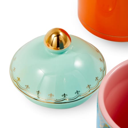 Box Grandpa Medium / Ø 11 x H20 cm - Pols Potten - POLSPOTTEN | Orange / Gold details - View 3
