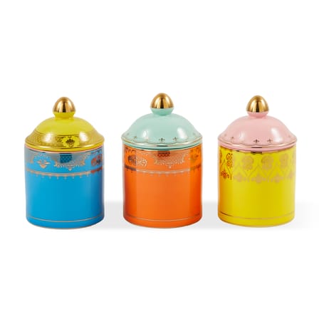 Box Grandpa Small Ceramic Blue / H 14 cm - POLSPOTTEN | Blue / Gold details - View 3