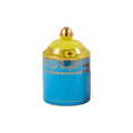 Box Grandpa Small Ceramic Blue / H 14 cm - POLSPOTTEN | Blue / Gold details - View 1