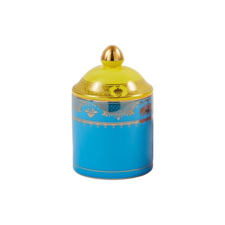 Box Grandpa Small Ceramic Blue / H 14 cm - POLSPOTTEN | Blue / Gold details - View 1