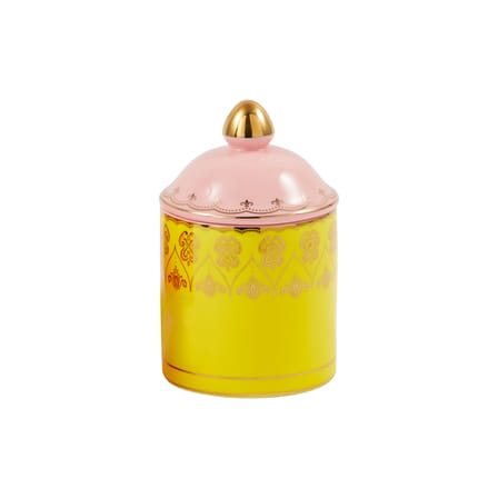Box Grandpa Small Ceramic Yellow / H 14 cm - POLSPOTTEN | Yellow / Gold details - View 1