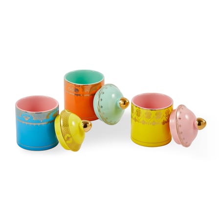Box Grandpa Small Ceramic Orange / H 14 cm - POLSPOTTEN | Orange / Gold details - View 4