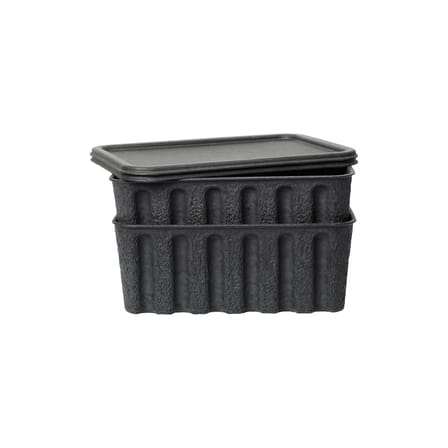Set of 2 Boxes Paper Pulp Large/ Stackable - 30 x 40 x H 15 cm - Ferm Living | Charcoal - View 1