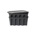 Set of 2 Boxes Paper Pulp Small / Stackable - 18 x 28 x H 12,5 cm - Ferm Living | Charcoal - View 1