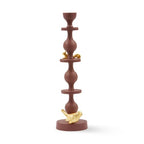 Candle Holder Climbing Pole Large Metal / H 37 cm - Pols Potten - POLSPOTTEN | Dark Purple / Figurines : Gold - View 3