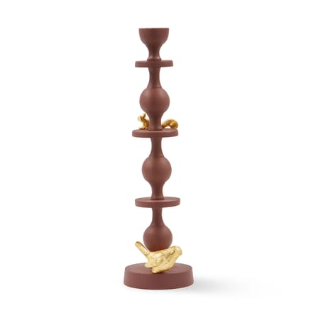 Candle Holder Climbing Pole Large Metal / H 37 cm - Pols Potten - POLSPOTTEN | Dark Purple / Figurines : Gold - View 3