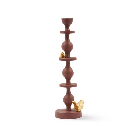Candle Holder Climbing Pole Large Metal / H 37 cm - Pols Potten - POLSPOTTEN | Dark Purple / Figurines : Gold - View 2