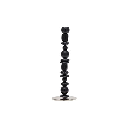 Candle Holder Perles Glass Black / Small - H 34 cm - POLSPOTTEN | Chrome - Black - View 1