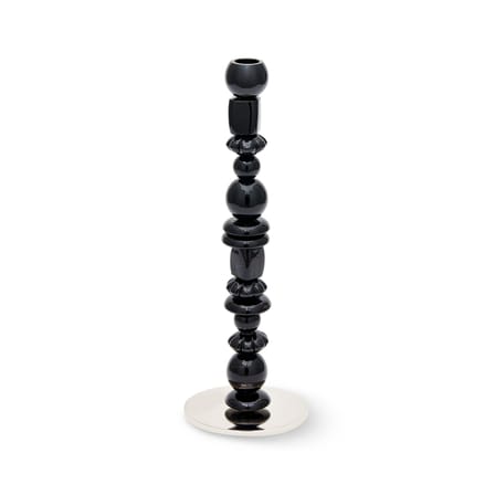 Candle Holder Perles Glass Black / Small - H 34 cm - POLSPOTTEN | Chrome - Black - View 4