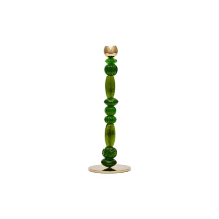 Candle Holder Perles Glass Green / Small - H 34 cm - POLSPOTTEN | Chrome - Green - View 1
