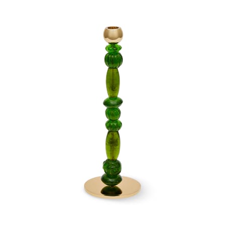 Candle Holder Perles Glass Green / Small - H 34 cm - POLSPOTTEN | Chrome - Green - View 2