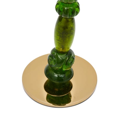 Candle Holder Perles Glass Green / Small - H 34 cm - POLSPOTTEN | Chrome - Green - View 4