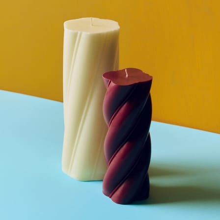 Pillar Candle Soft Serve Red / H 19,5 cm - Hay | Burgundy - View 2