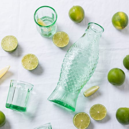 Carafe Fish & Fish 40 Years Glass Green / 85 cl - Serax | Green Clear - View 3