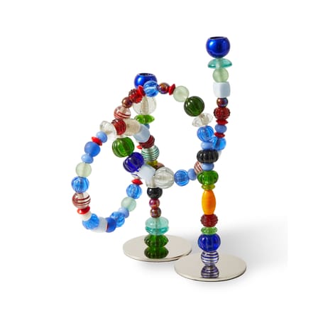 Candelabra Perles Glass Multicolor - POLSPOTTEN | Chrome - Multicolor - View 2