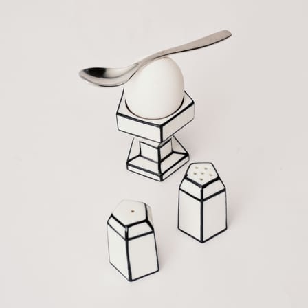 Set of 2 Egg Cups Carte Blanche - Serax | White - Black - View 3