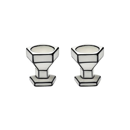 Set of 2 Egg Cups Carte Blanche - Serax | White - Black - View 1