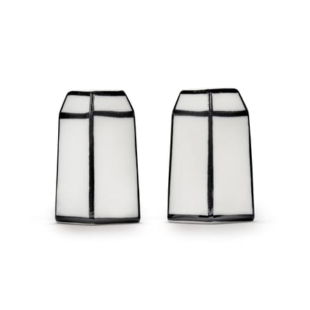 Salt and Pepper Shaker Set Carte Blanche Ceramic White - Serax | White - Black - View 2