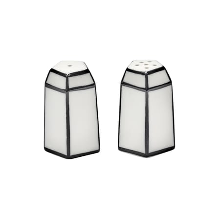 Salt and Pepper Shaker Set Carte Blanche Ceramic White - Serax | White - Black - View 1