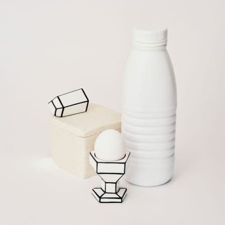 Salt and Pepper Shaker Set Carte Blanche Ceramic White - Serax | White - Black - View 4