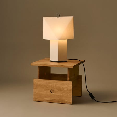 Table Lamp Aplat Small / Folded Paper - Hay | White - Base and Cable : Black - View 3