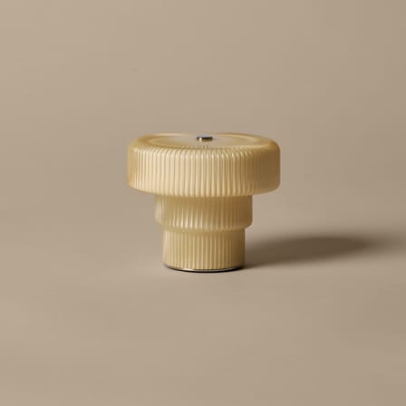Rechargeable Portable Lamp Ripple LED Glass Beige / Ø 12 x H 10 cm - Ferm Living | Oat - View 4