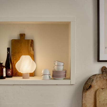 Rechargeable Portable Lamp Soft Serve Pink - CRÈME ATELIER | Wild Strawberry Sorbet / Lamp Shade White - View 3