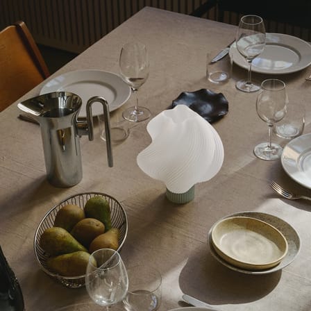 Rechargeable Portable Lamp Soft Serve Green - CRÈME ATELIER | Green matcha / Lamp Shade White - View 4