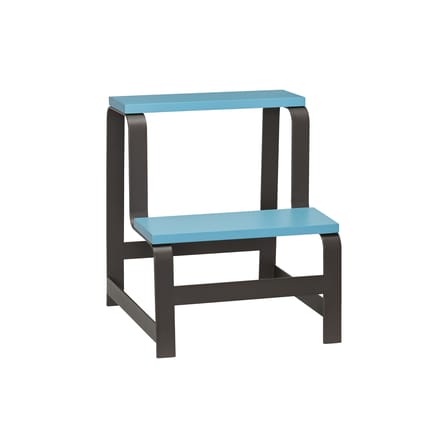 Step Stool Step Wood Blue - HÜBSCH | Blue - Brown - View 1